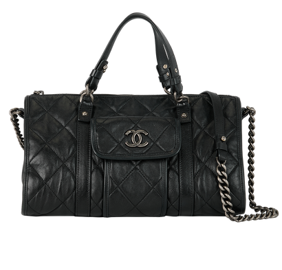 Casual Riviera Bowling Bag, £2,100, Handbags, Black, Caviar Leather, Front view